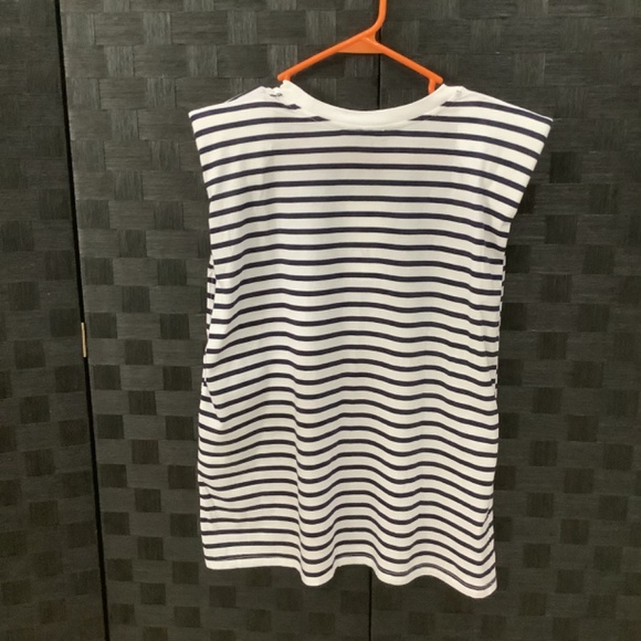 ZARA, blue and white stripe top , size L - Picture 4 of 4